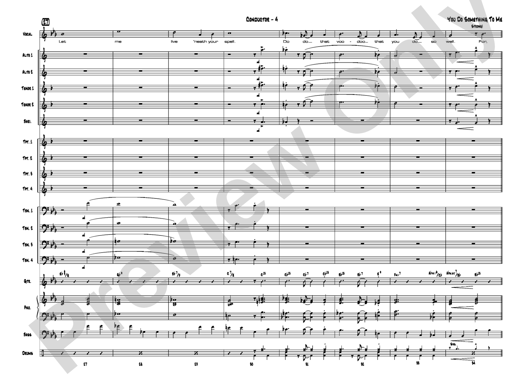 You Do Something to Me: Vocal Solo with Jazz Ensemble Conductor Score & Parts