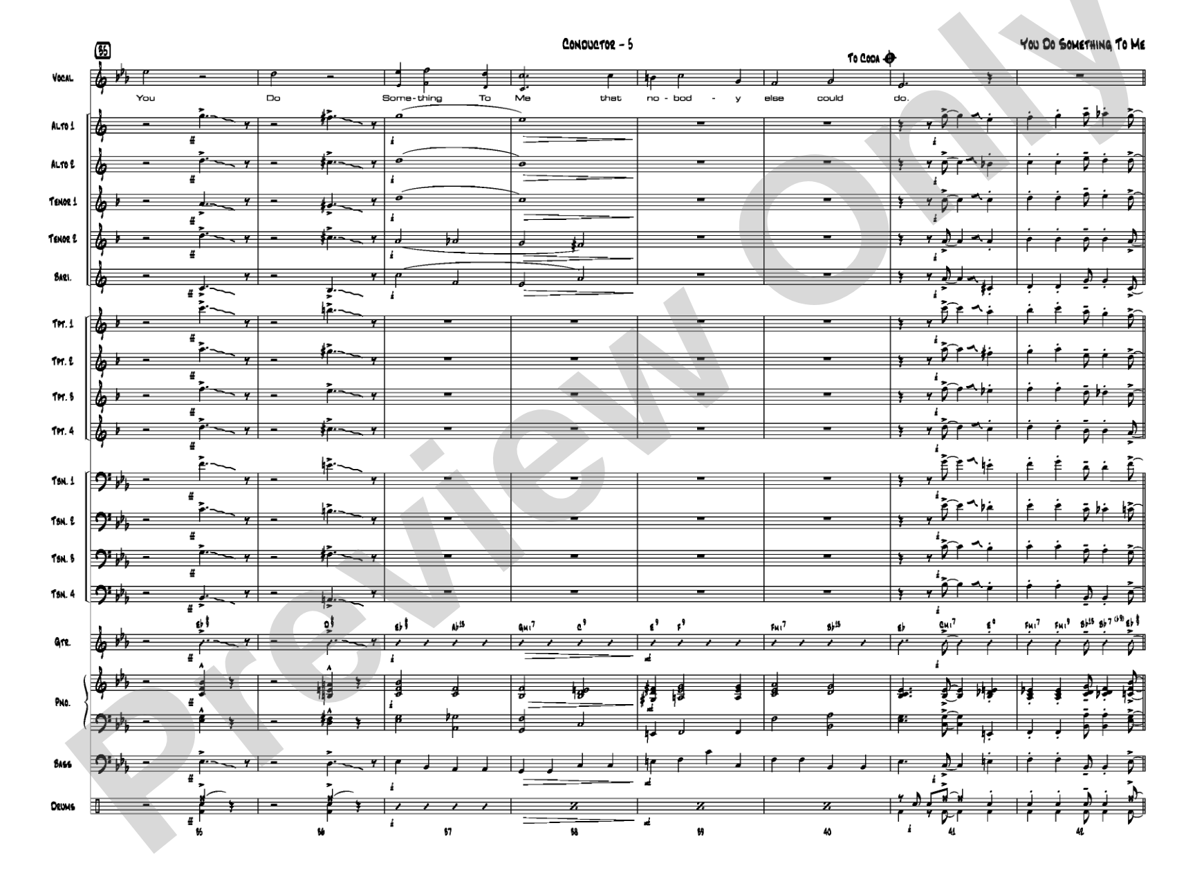 You Do Something to Me: Vocal Solo with Jazz Ensemble Conductor Score & Parts