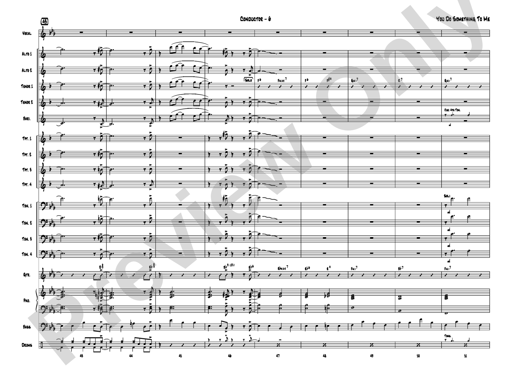 You Do Something to Me: Vocal Solo with Jazz Ensemble Conductor Score & Parts
