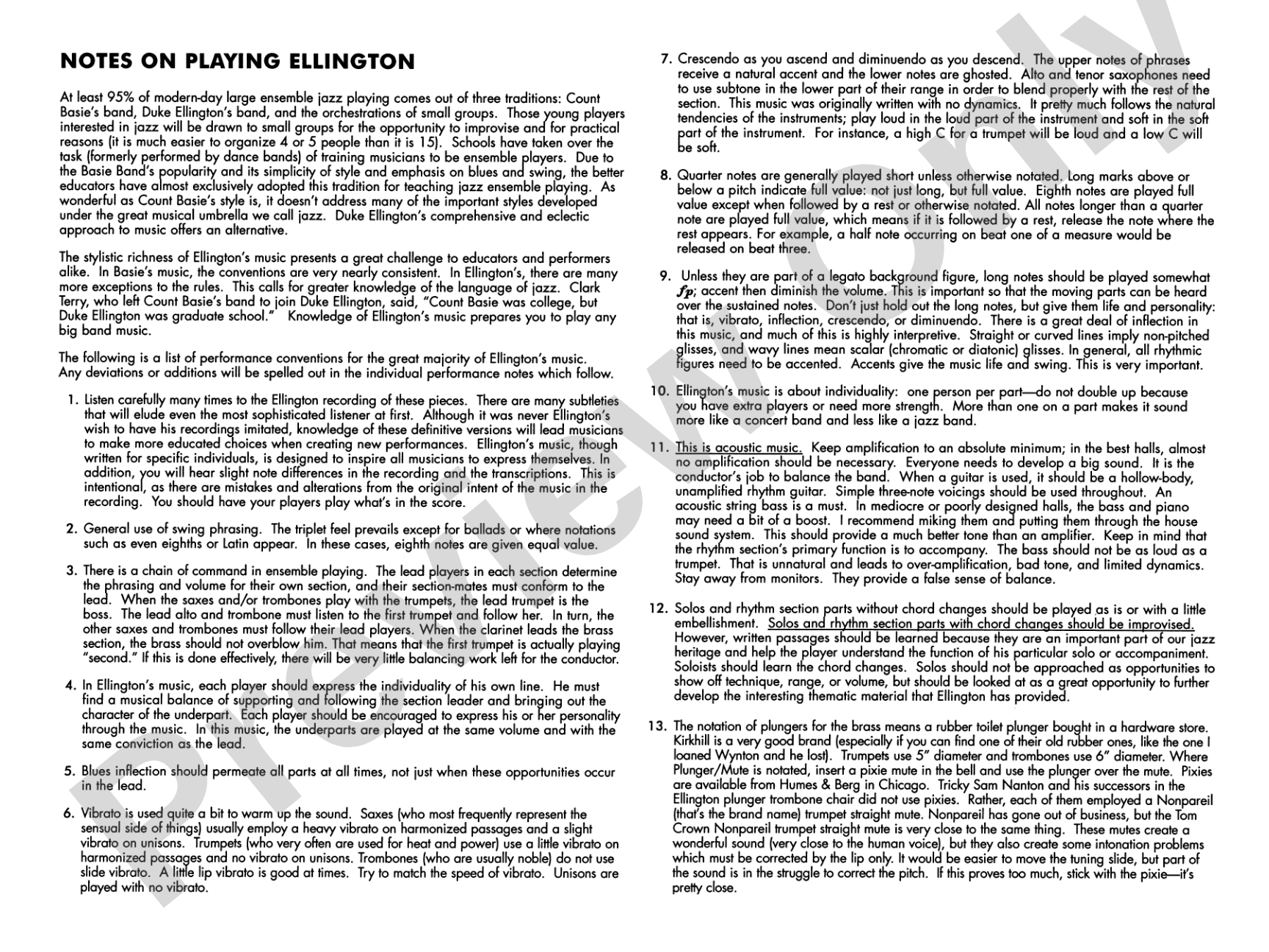 I Let a Song Go Out of My Heart: Jazz Ensemble Conductor Score & Parts