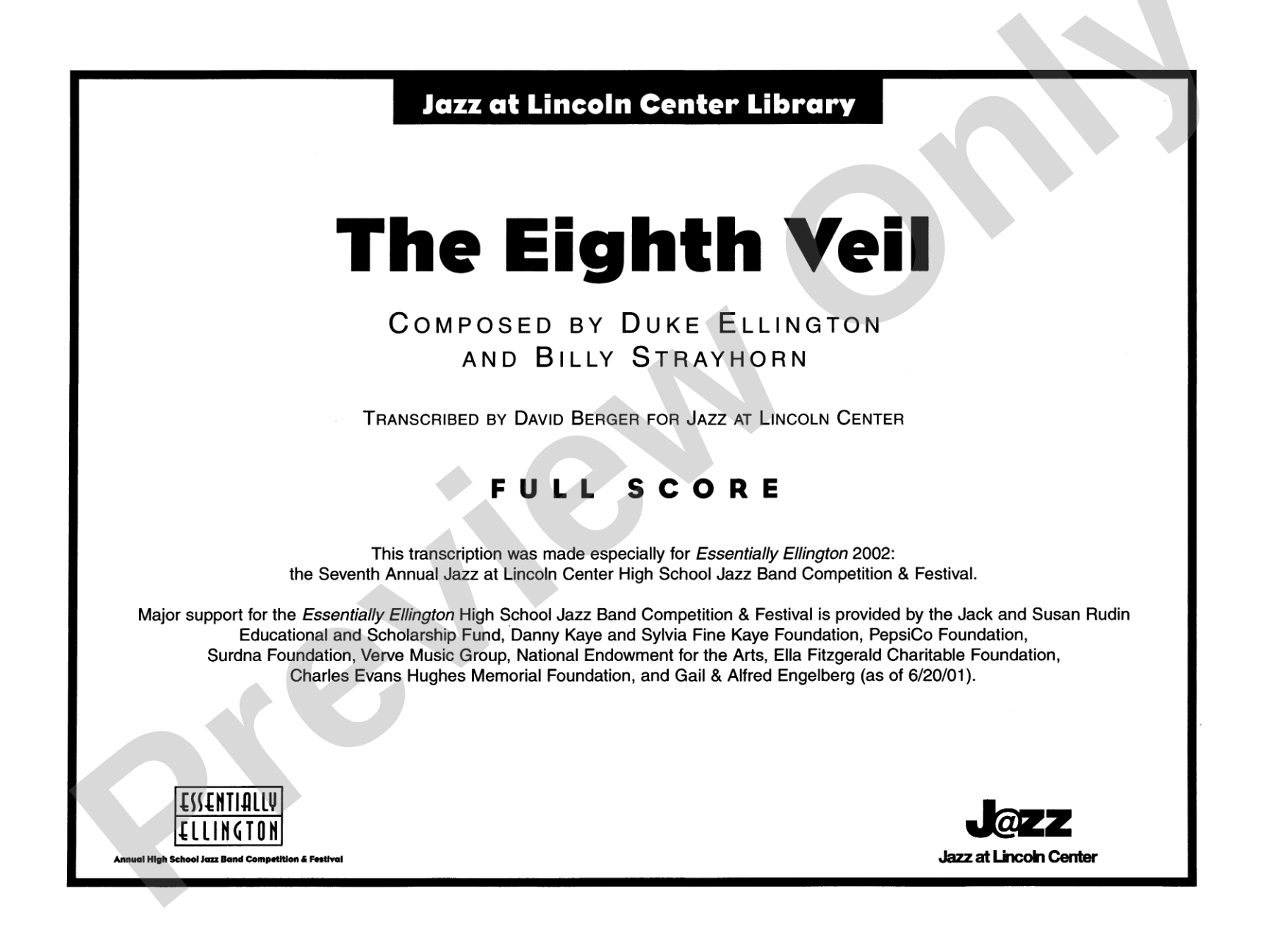 The Eighth Veil: Jazz Ensemble Conductor Score & Parts