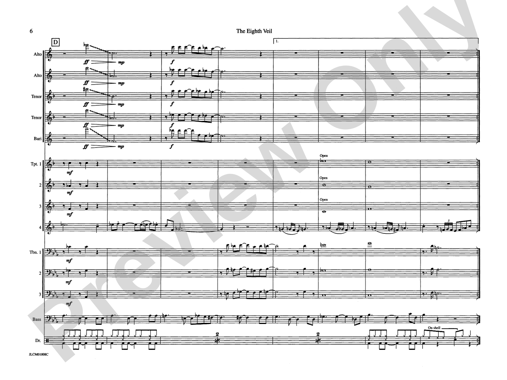 The Eighth Veil: Jazz Ensemble Conductor Score & Parts