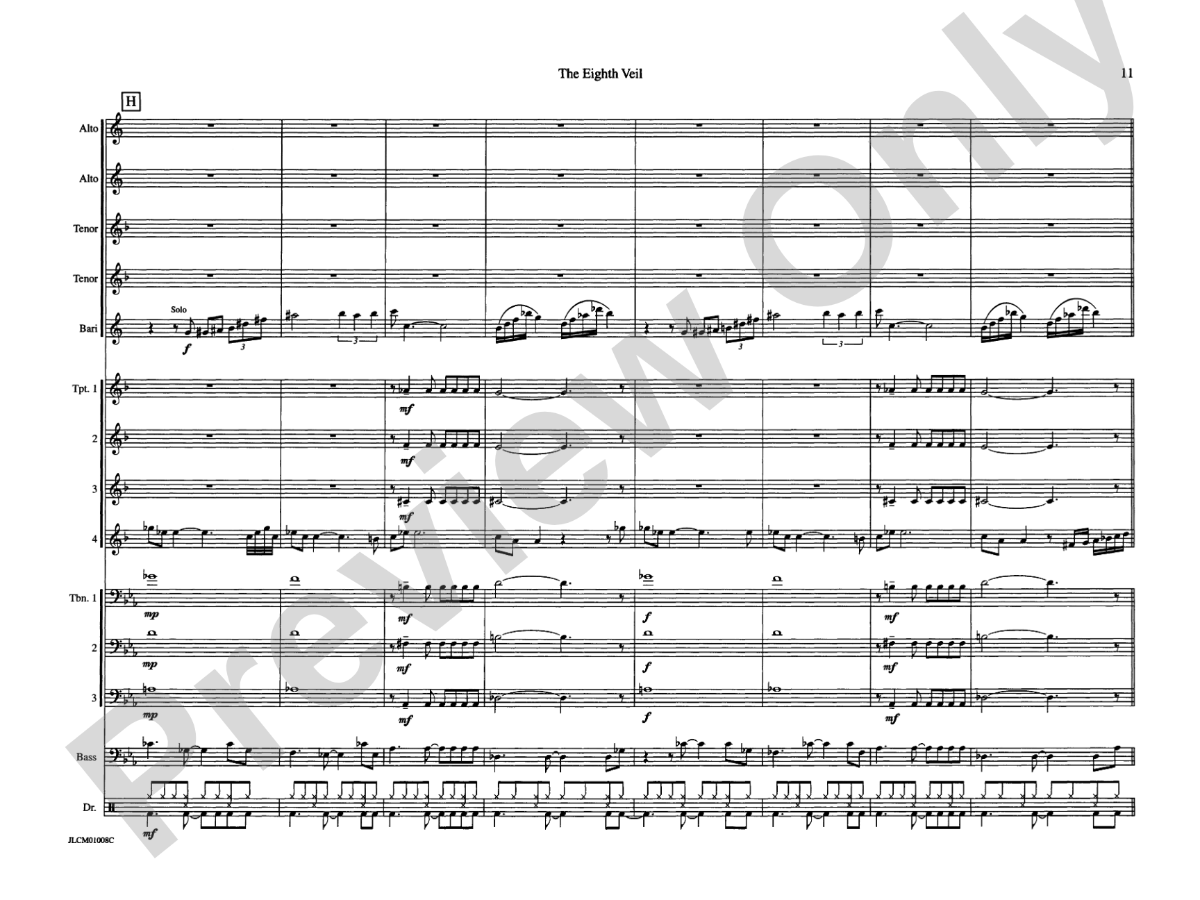 The Eighth Veil: Jazz Ensemble Conductor Score & Parts