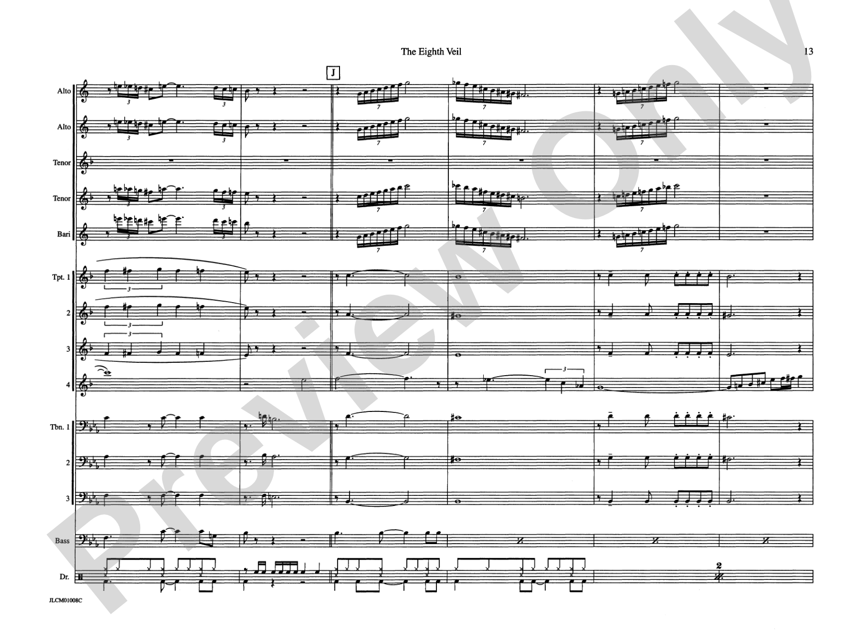 The Eighth Veil: Jazz Ensemble Conductor Score & Parts