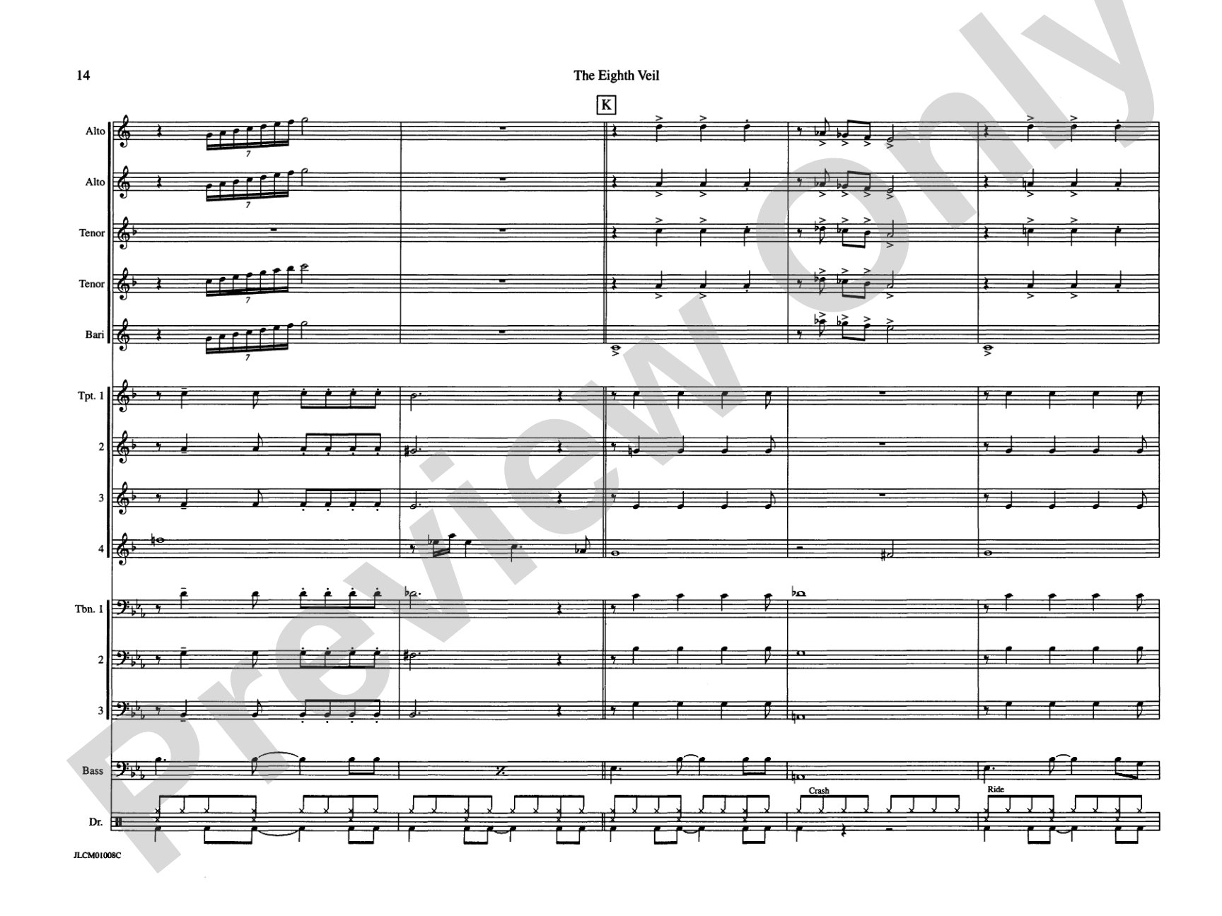 The Eighth Veil: Jazz Ensemble Conductor Score & Parts