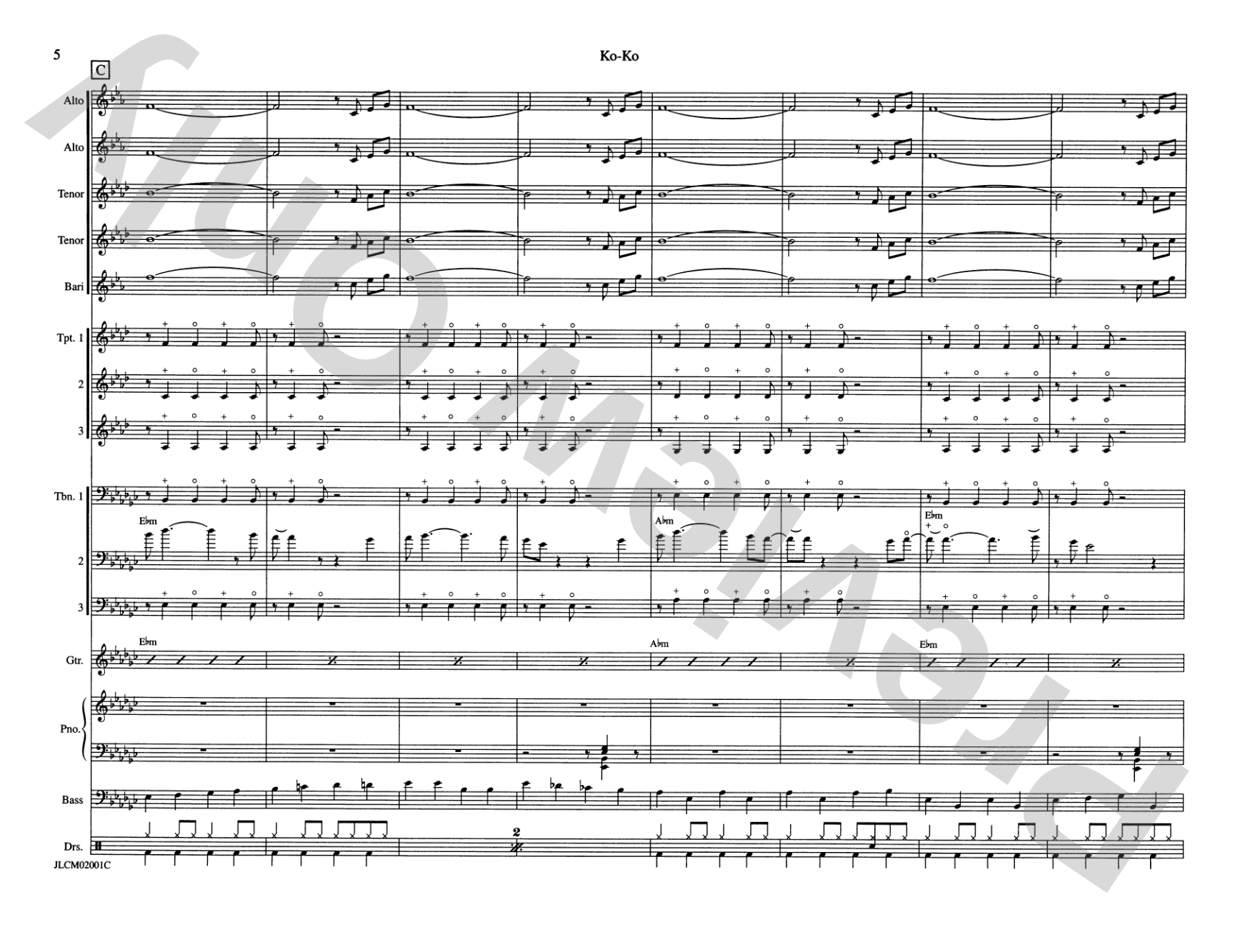 Ko-Ko: Jazz Ensemble Conductor Score & Parts