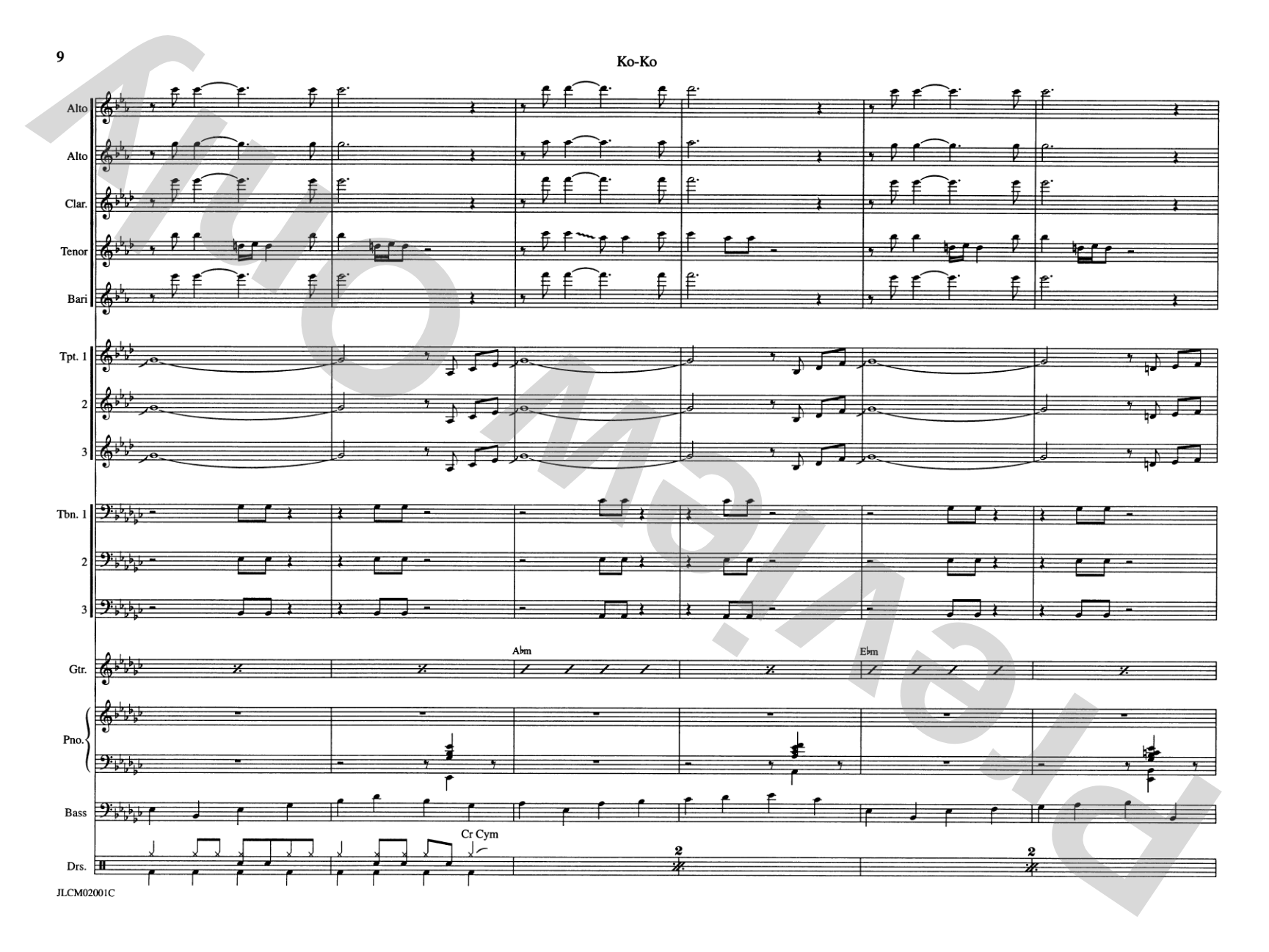 Ko-Ko: Jazz Ensemble Conductor Score & Parts