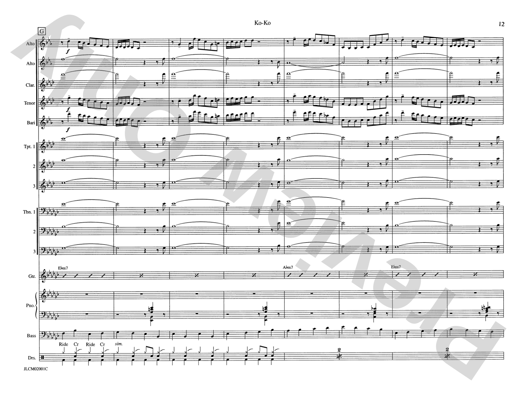 Ko-Ko: Jazz Ensemble Conductor Score & Parts