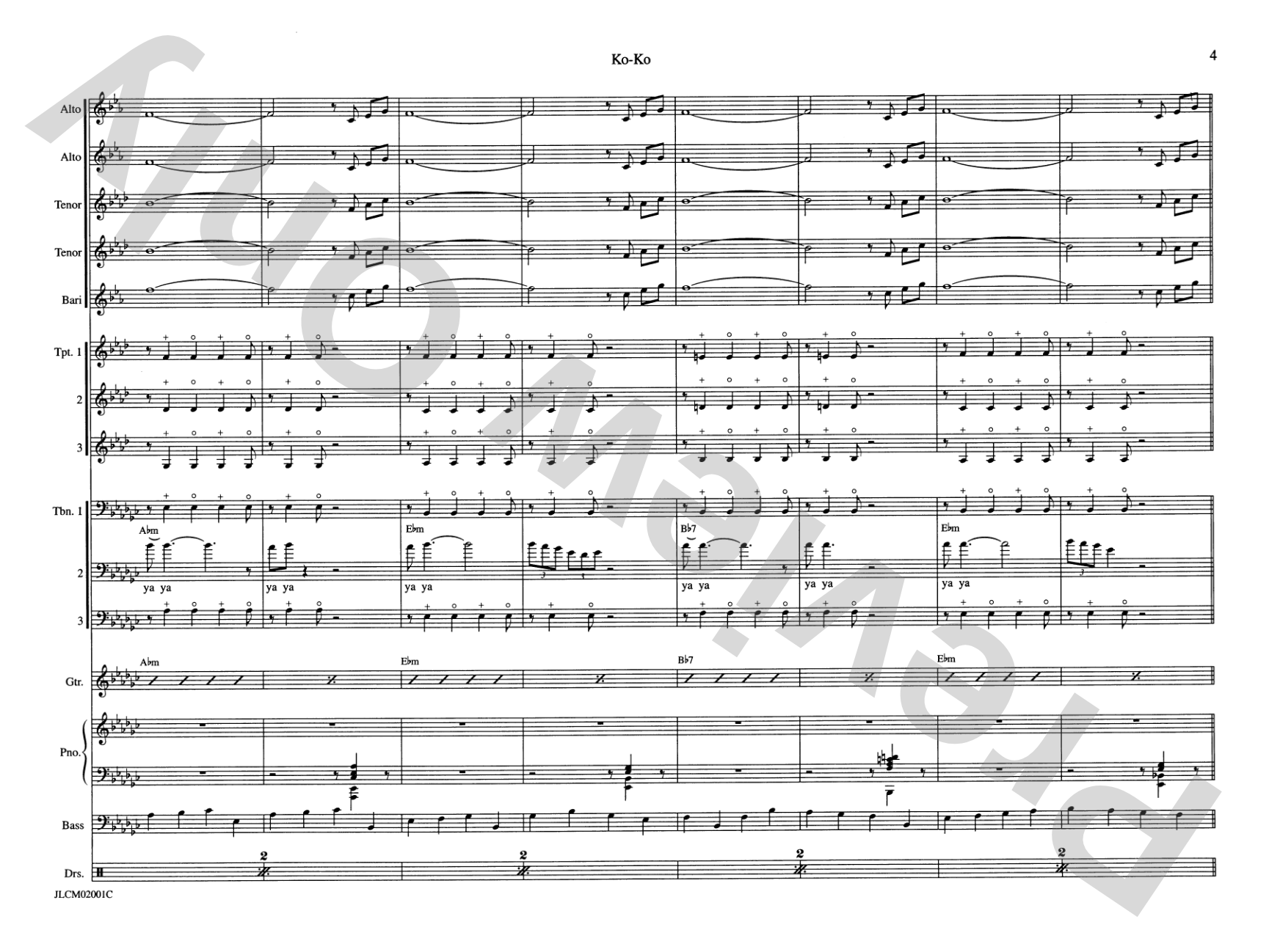 Ko-Ko: Jazz Ensemble Conductor Score & Parts