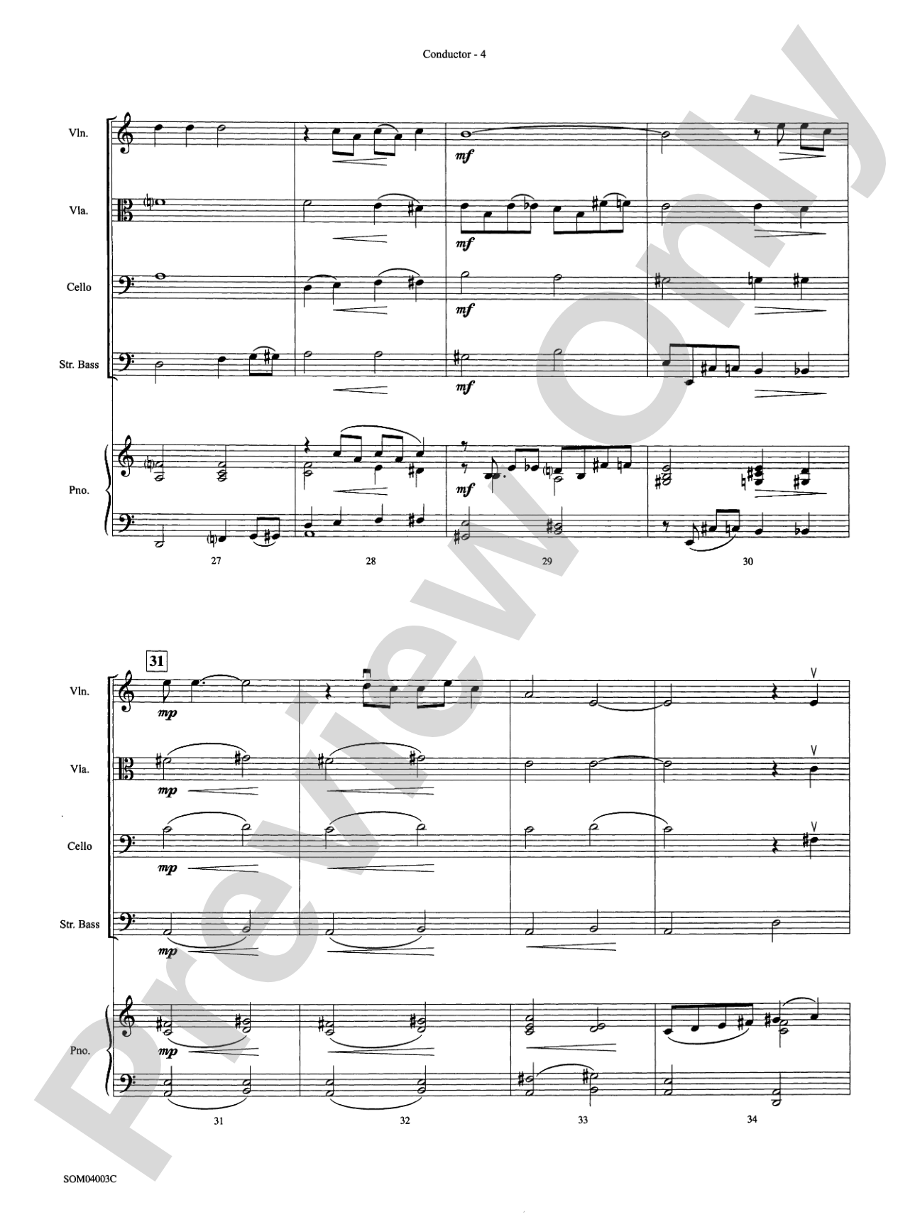Summertime: String Orchestra Conductor Score & Parts