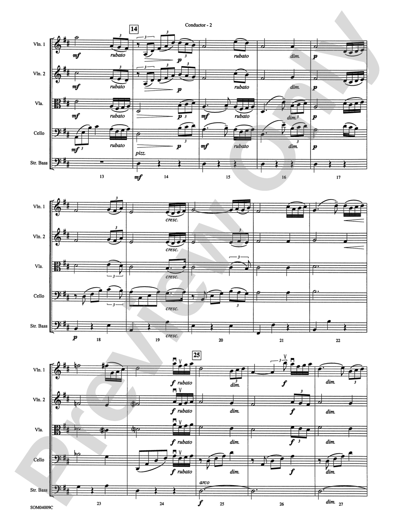 Eighteenth Variation (from Rhapsody on a Theme of Paganini): String Orchestra Conductor Score & Parts