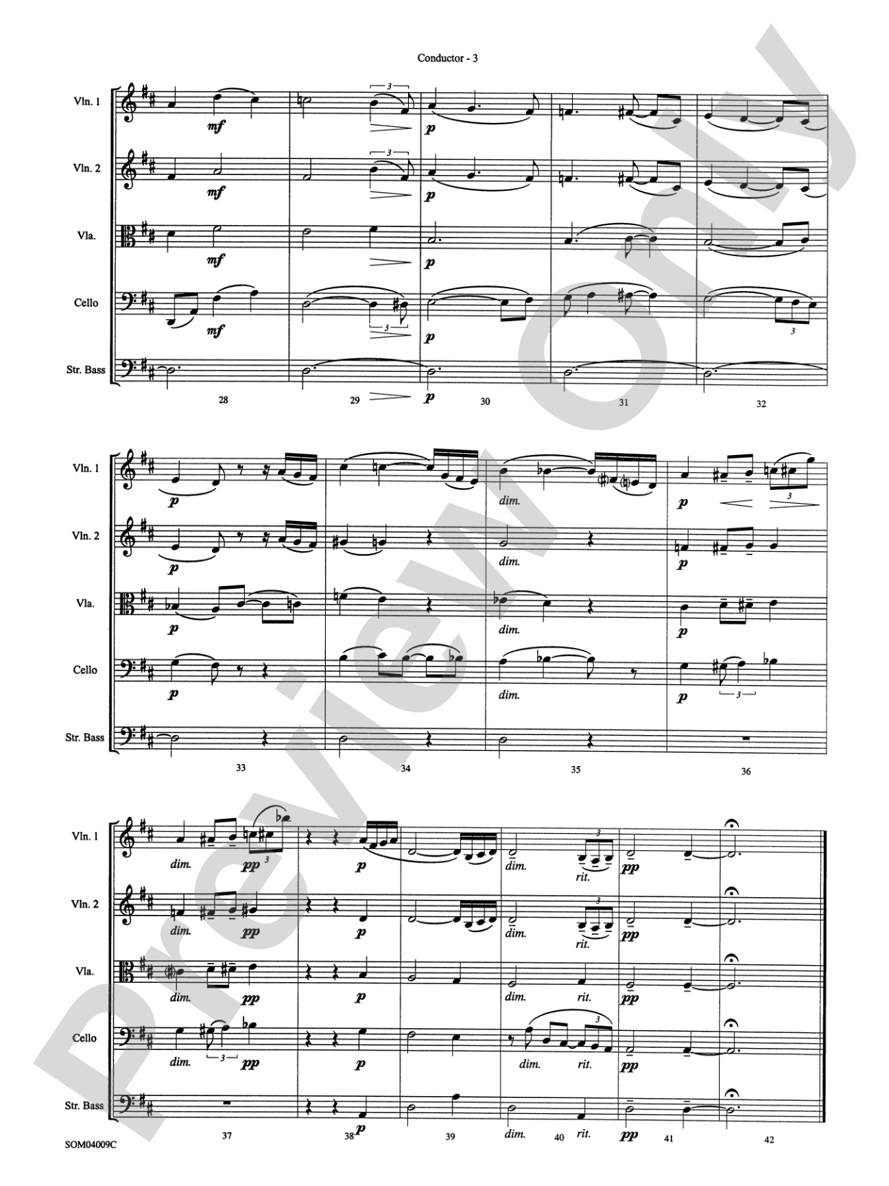 Eighteenth Variation (from Rhapsody on a Theme of Paganini): String Orchestra Conductor Score & Parts