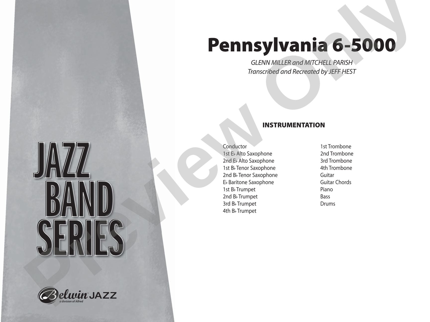 Pennsylvania 6-5000: Jazz Ensemble Conductor Score & Parts