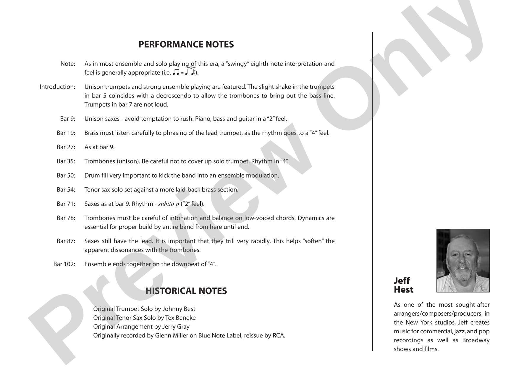 Pennsylvania 6-5000: Jazz Ensemble Conductor Score & Parts