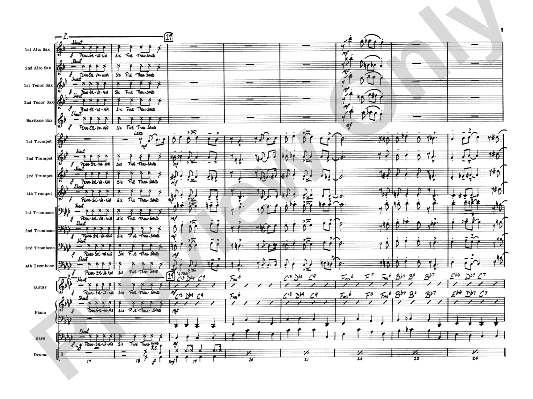 Pennsylvania 6-5000: Jazz Ensemble Conductor Score & Parts