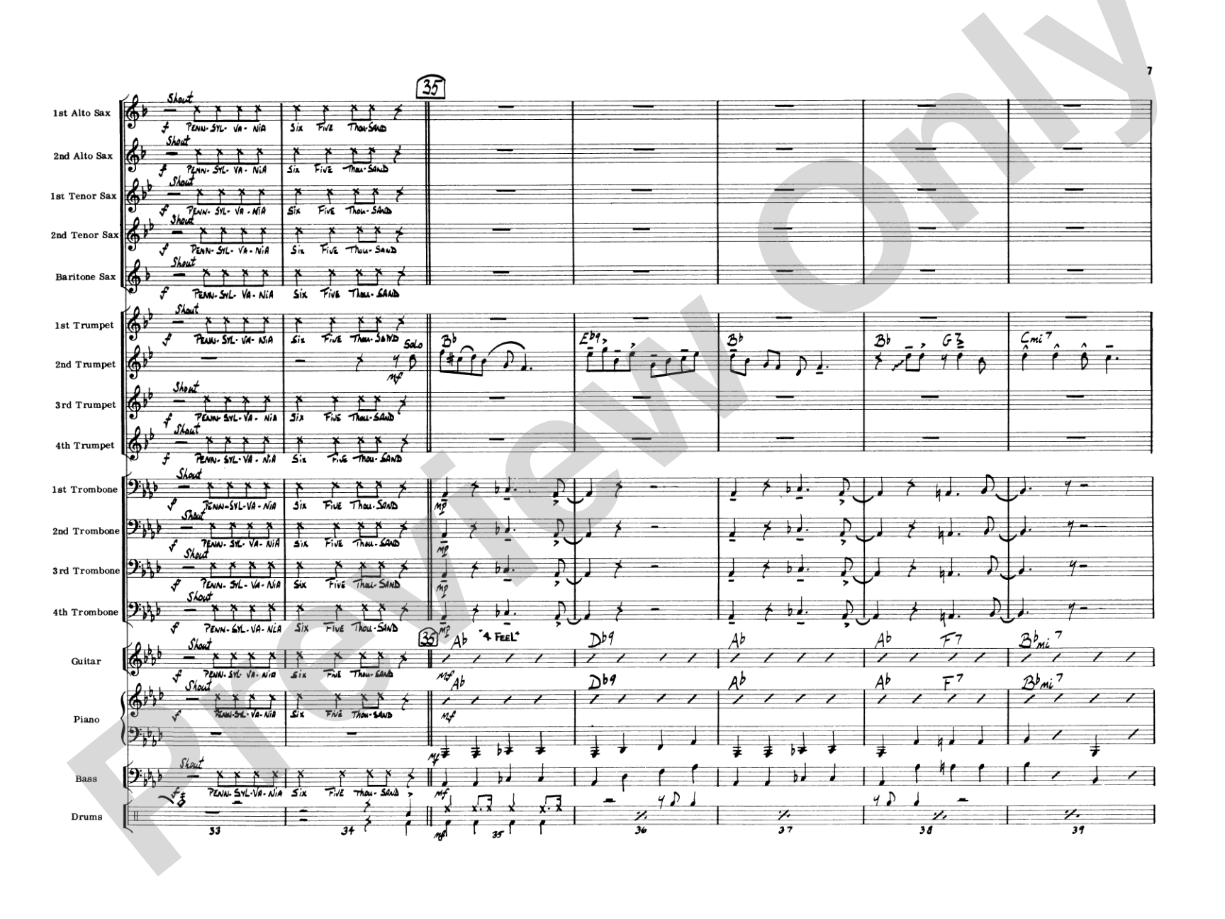 Pennsylvania 6-5000: Jazz Ensemble Conductor Score & Parts