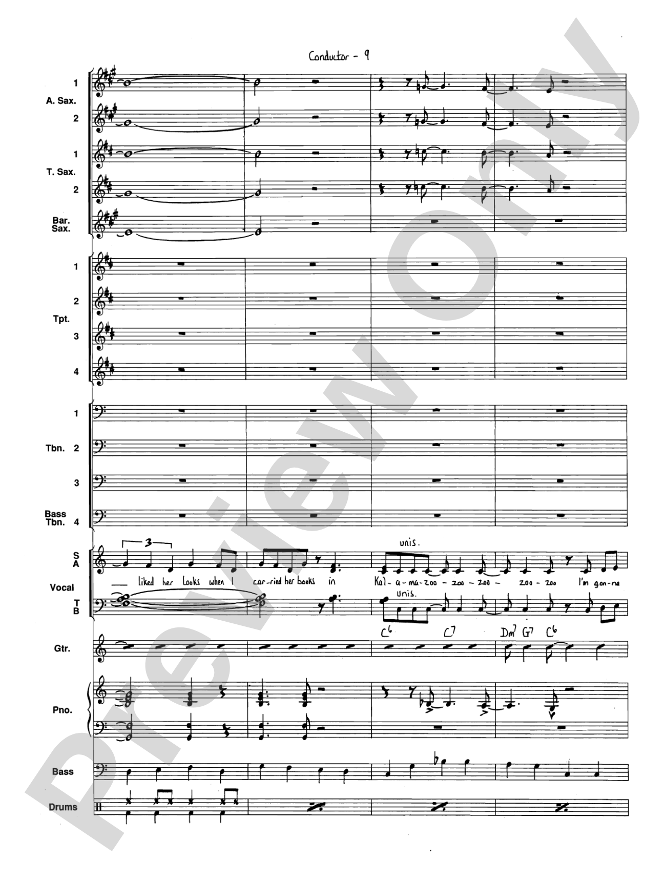 I've Got a Gal in Kalamazoo: Jazz Ensemble Conductor Score & Parts