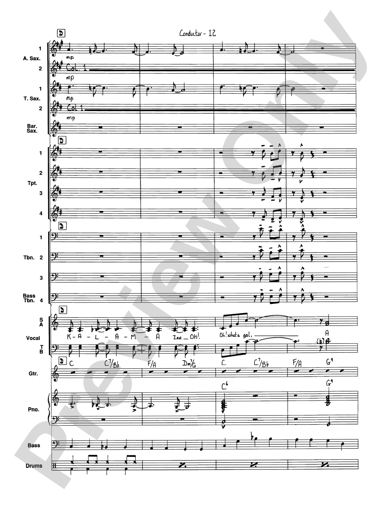 I've Got a Gal in Kalamazoo: Jazz Ensemble Conductor Score & Parts