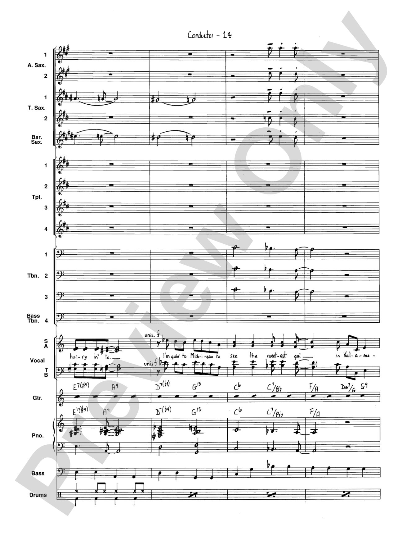 I've Got a Gal in Kalamazoo: Jazz Ensemble Conductor Score & Parts