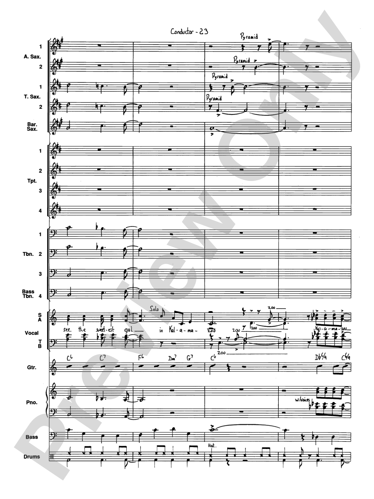 I've Got a Gal in Kalamazoo: Jazz Ensemble Conductor Score & Parts