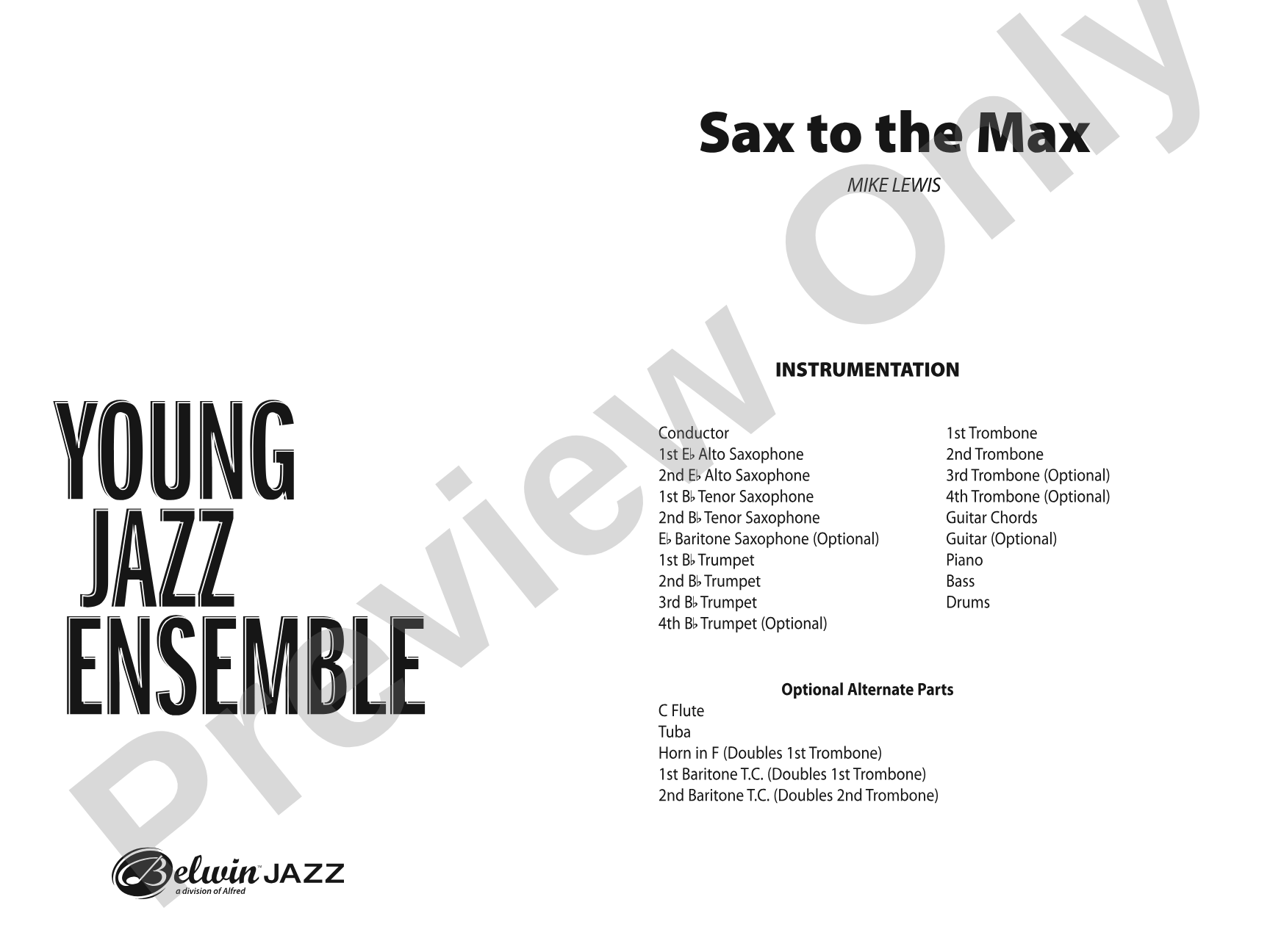 Sax to the Max: Jazz Ensemble Conductor Score & Parts