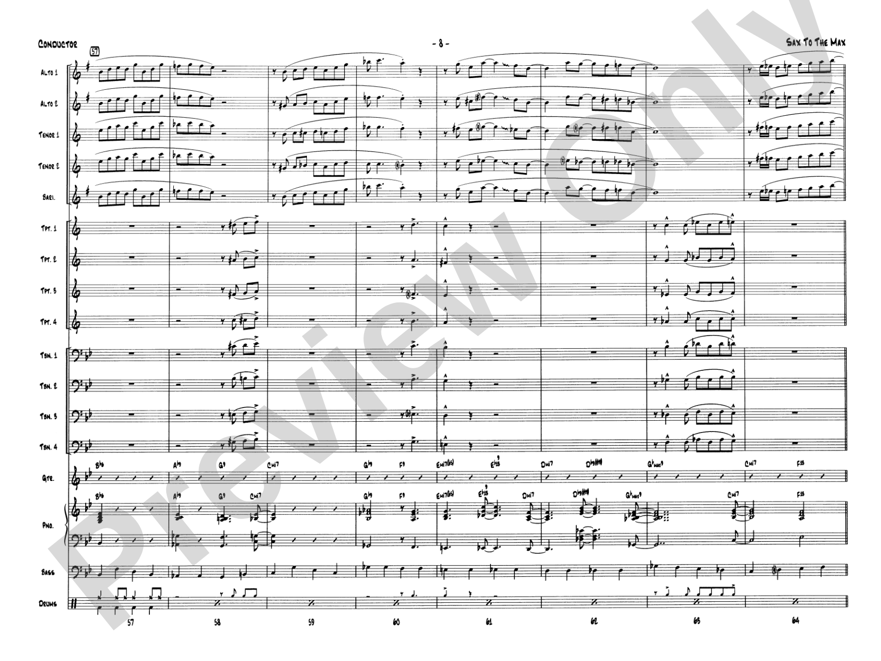 Sax to the Max: Jazz Ensemble Conductor Score & Parts