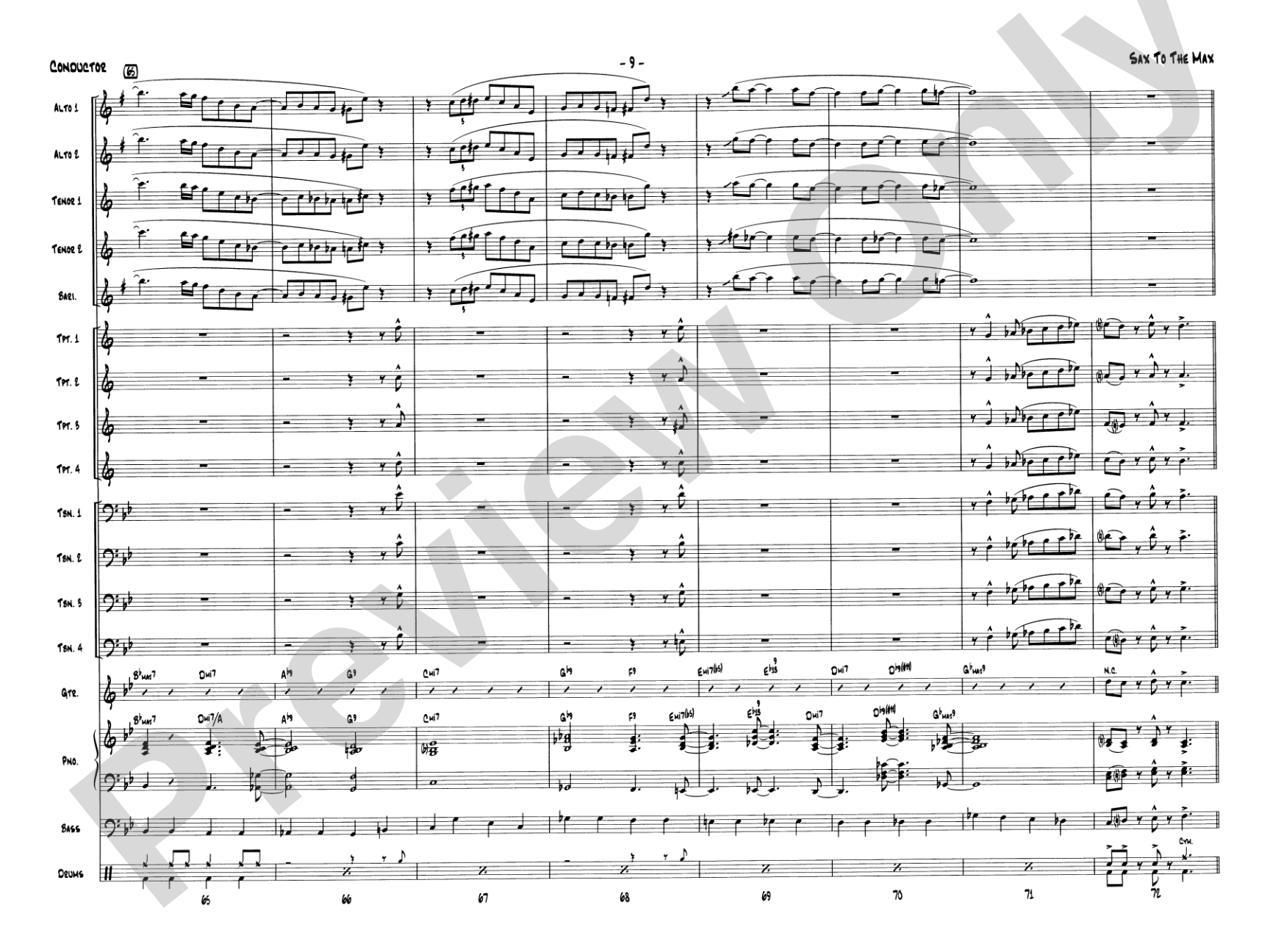 Sax to the Max: Jazz Ensemble Conductor Score & Parts