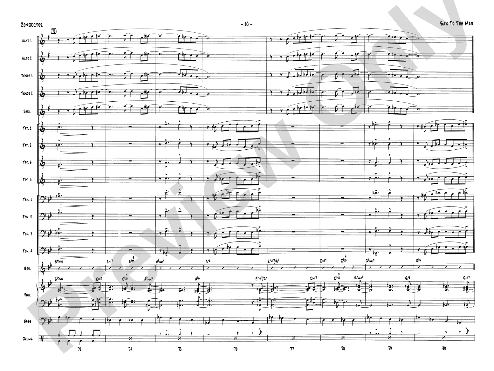 Sax to the Max: Jazz Ensemble Conductor Score & Parts