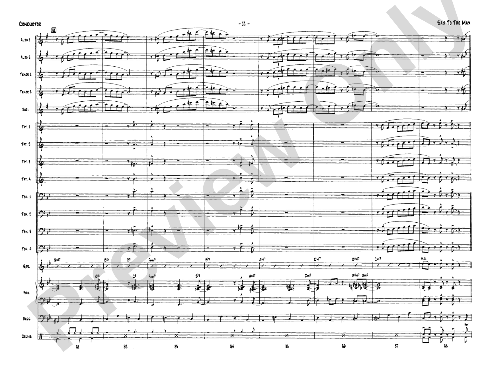 Sax to the Max: Jazz Ensemble Conductor Score & Parts