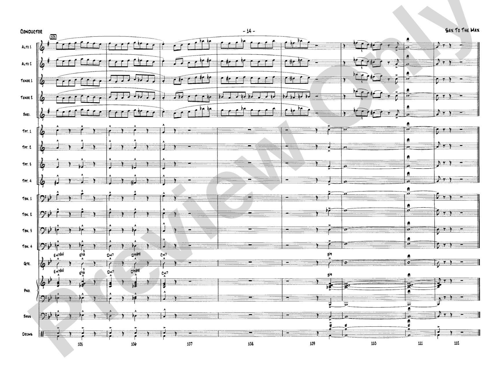 Sax to the Max: Jazz Ensemble Conductor Score & Parts