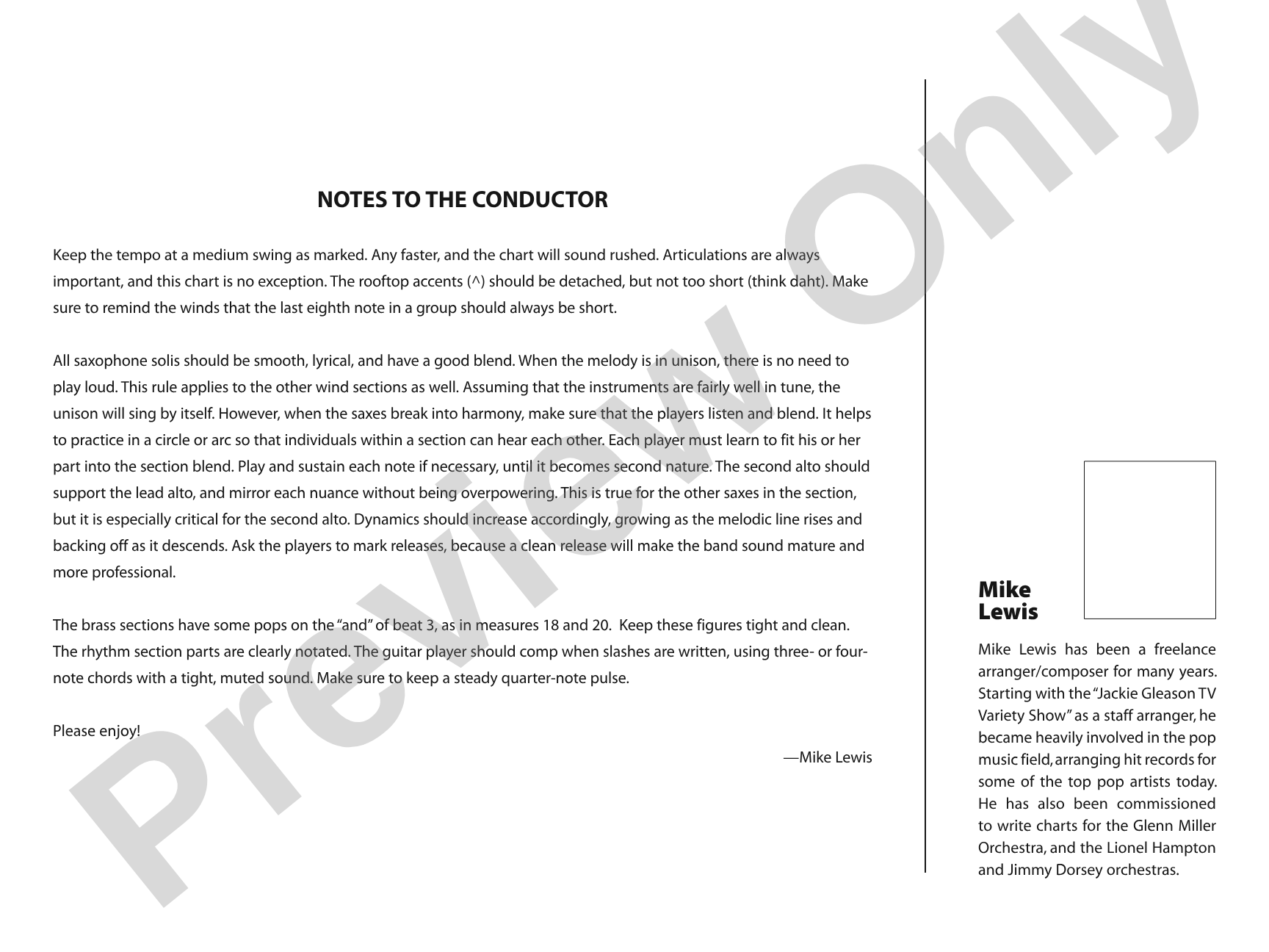 Sax to the Max: Jazz Ensemble Conductor Score & Parts