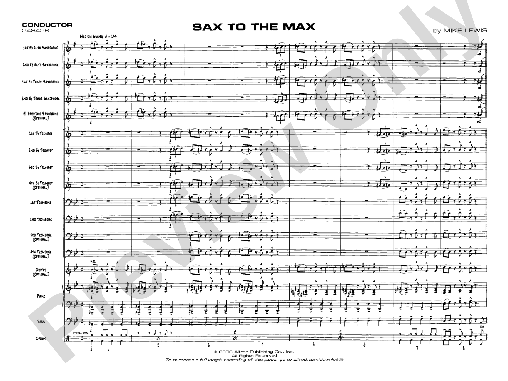 Sax to the Max: Jazz Ensemble Conductor Score & Parts