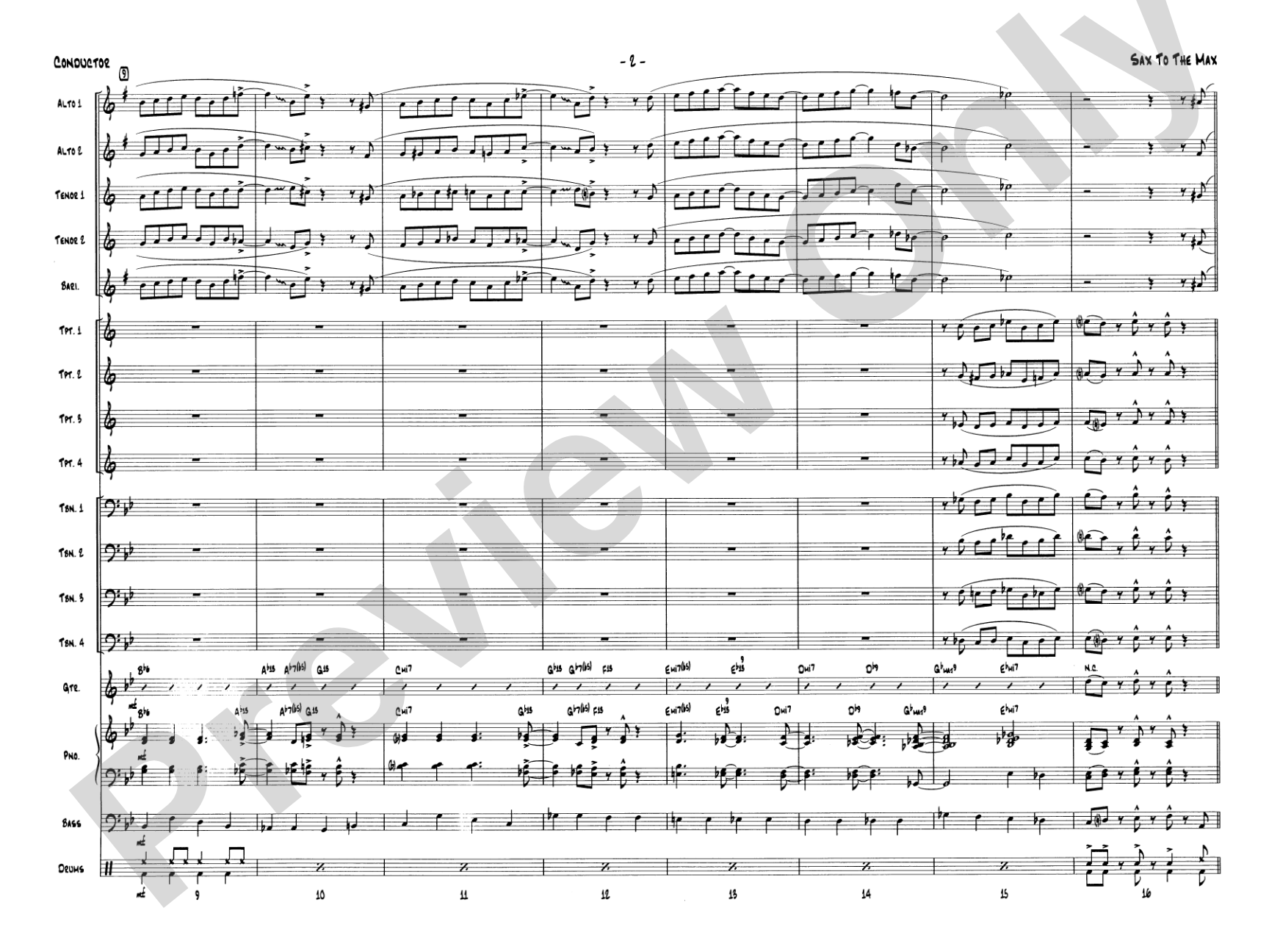 Sax to the Max: Jazz Ensemble Conductor Score & Parts