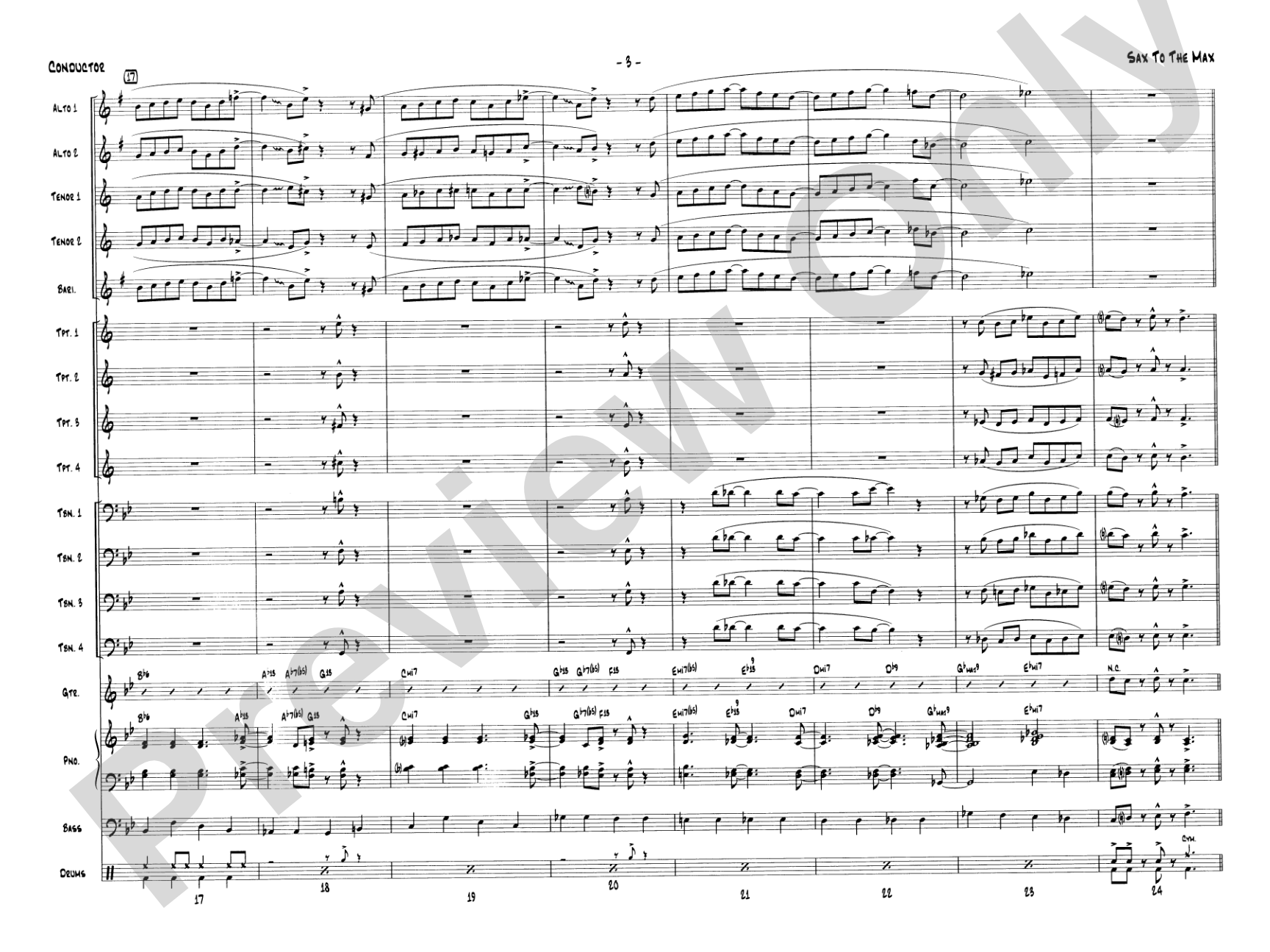 Sax to the Max: Jazz Ensemble Conductor Score & Parts