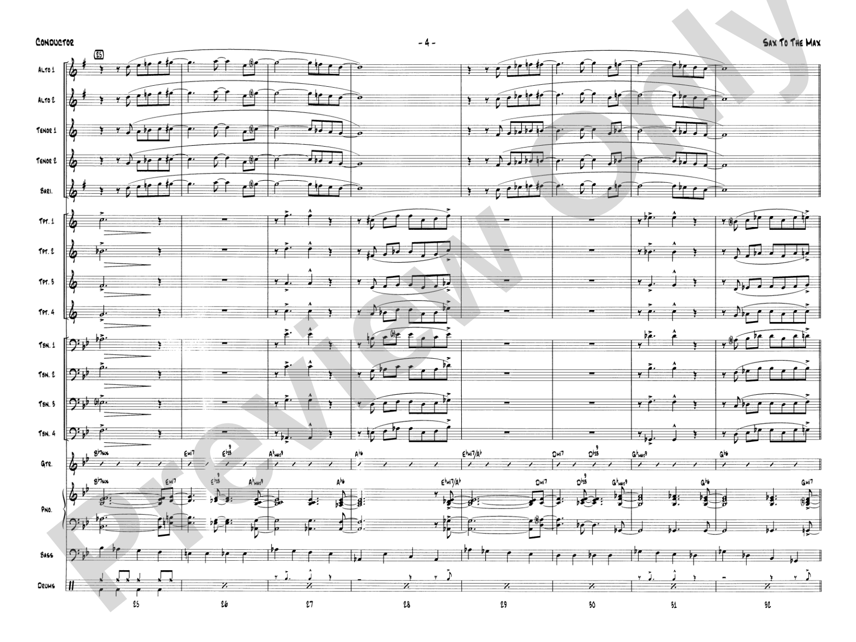 Sax to the Max: Jazz Ensemble Conductor Score & Parts
