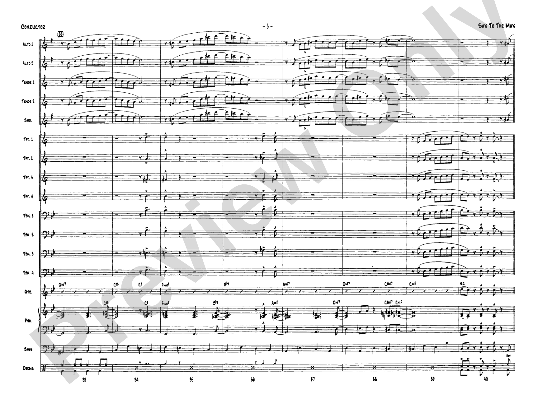 Sax to the Max: Jazz Ensemble Conductor Score & Parts
