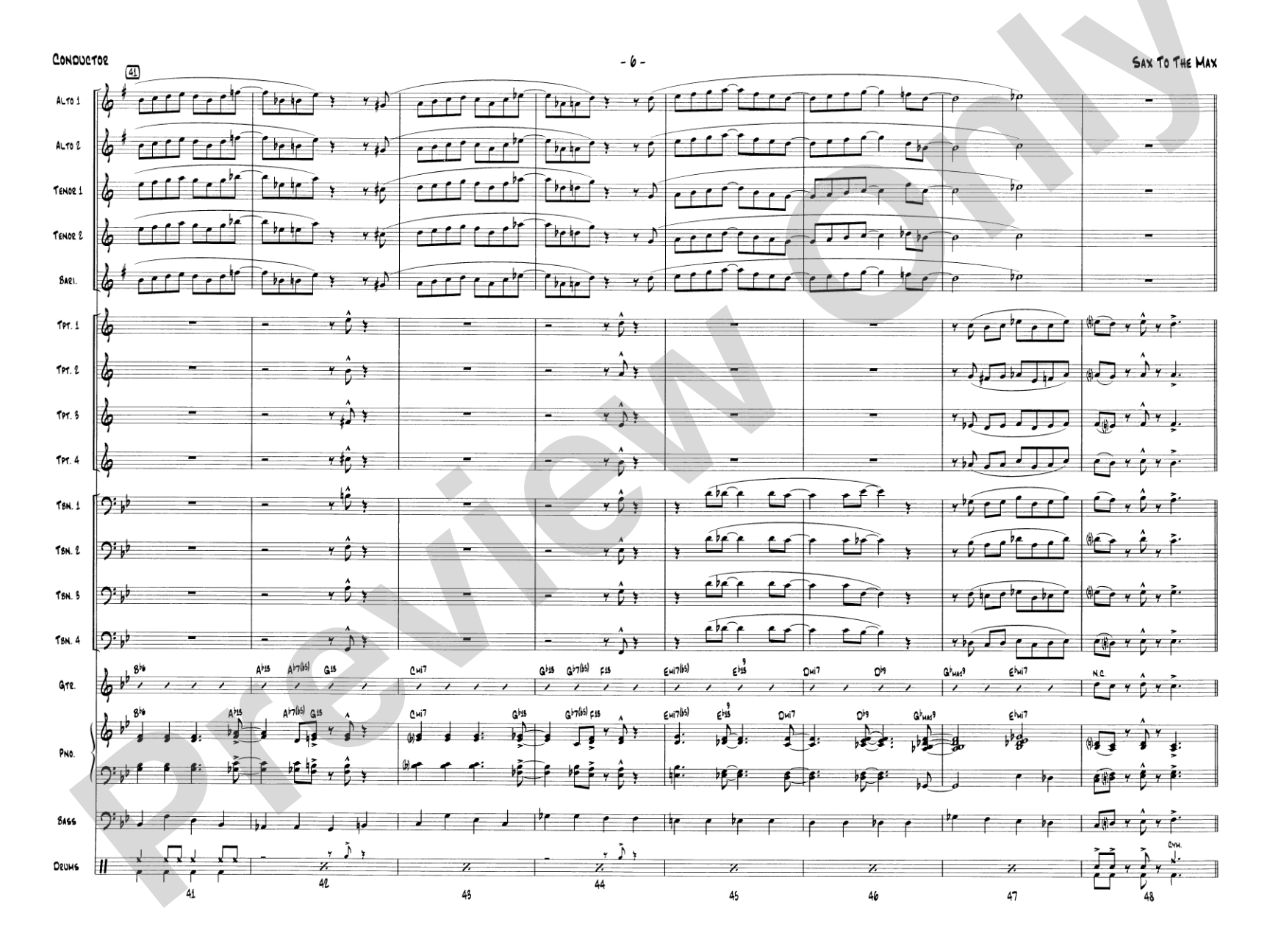 Sax to the Max: Jazz Ensemble Conductor Score & Parts
