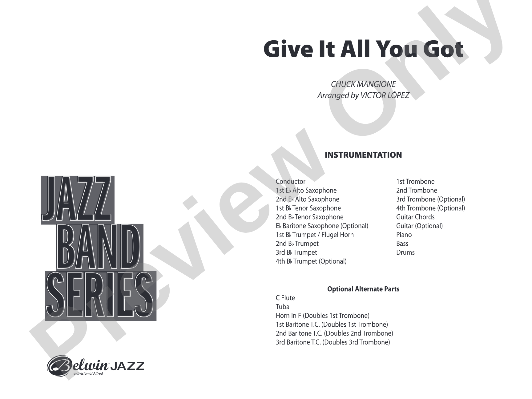 Give It All You Got: Jazz Ensemble Conductor Score & Parts