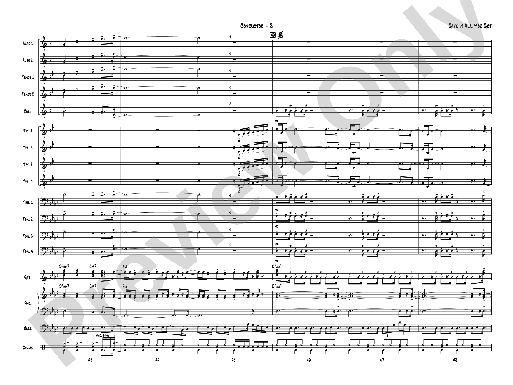 Give It All You Got: Jazz Ensemble Conductor Score & Parts