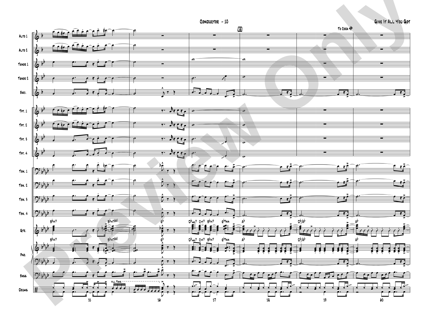 Give It All You Got: Jazz Ensemble Conductor Score & Parts