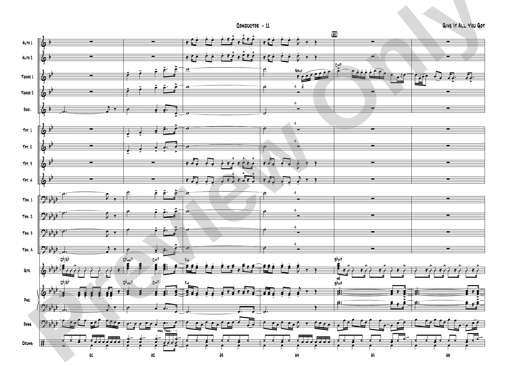 Give It All You Got: Jazz Ensemble Conductor Score & Parts