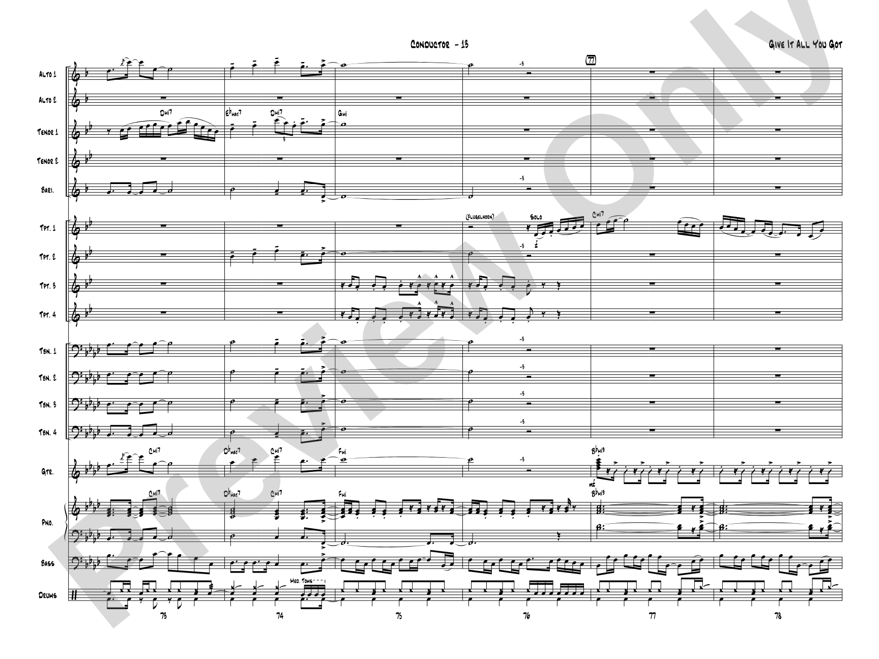 Give It All You Got: Jazz Ensemble Conductor Score & Parts