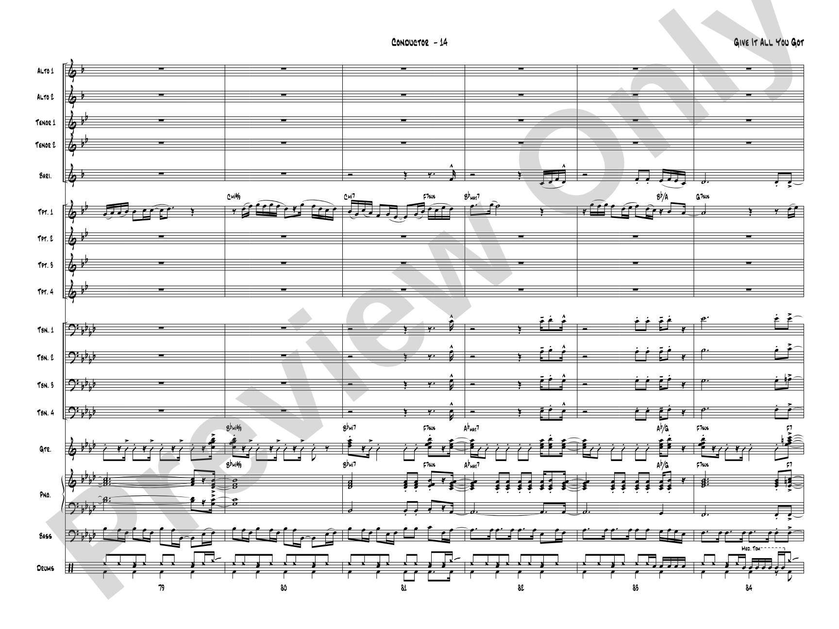 Give It All You Got: Jazz Ensemble Conductor Score & Parts