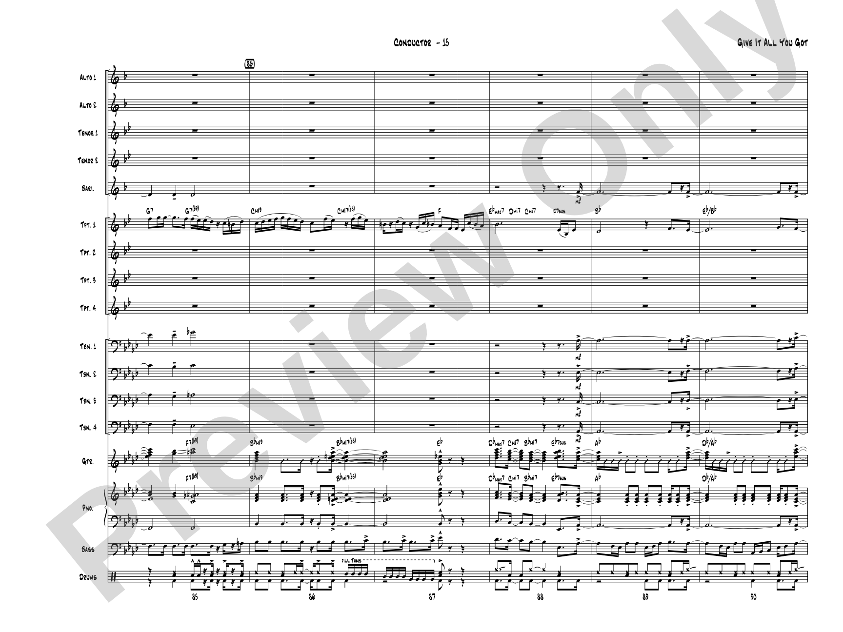 Give It All You Got: Jazz Ensemble Conductor Score & Parts