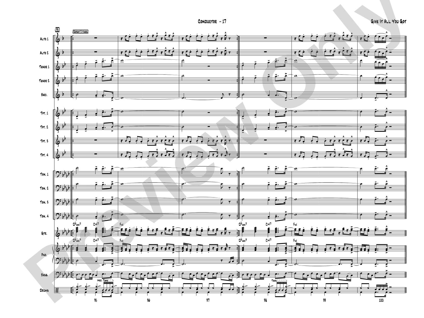 Give It All You Got: Jazz Ensemble Conductor Score & Parts