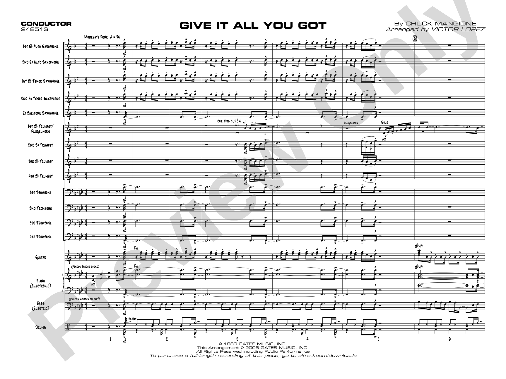 Give It All You Got: Jazz Ensemble Conductor Score & Parts