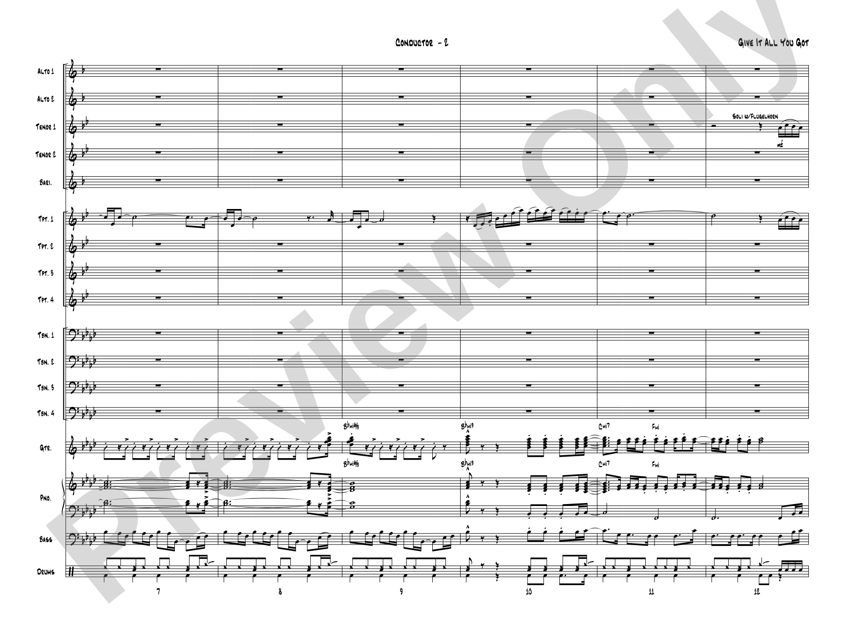 Give It All You Got: Jazz Ensemble Conductor Score & Parts
