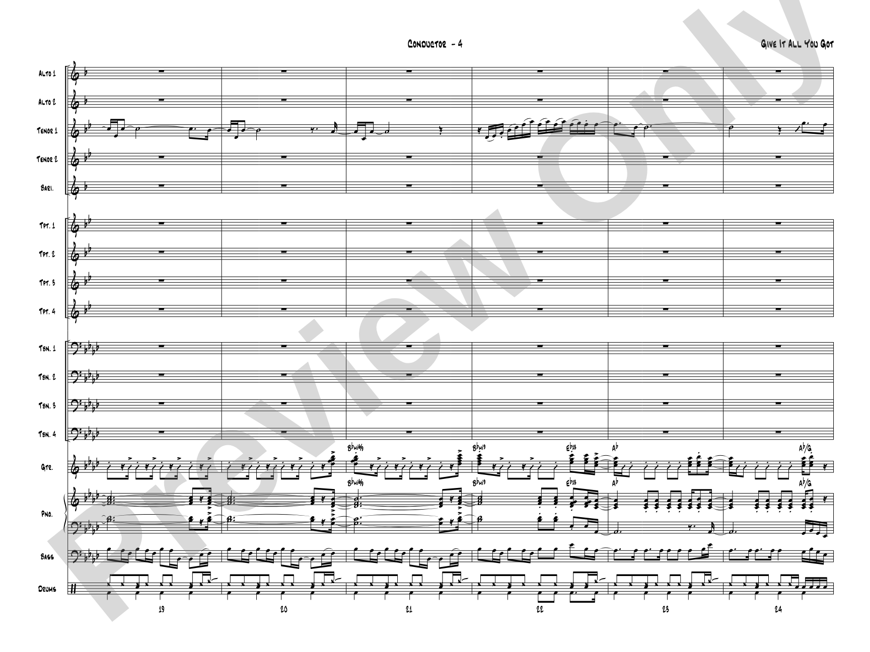 Give It All You Got: Jazz Ensemble Conductor Score & Parts