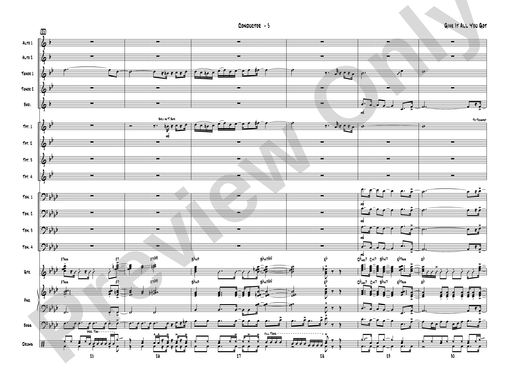 Give It All You Got: Jazz Ensemble Conductor Score & Parts