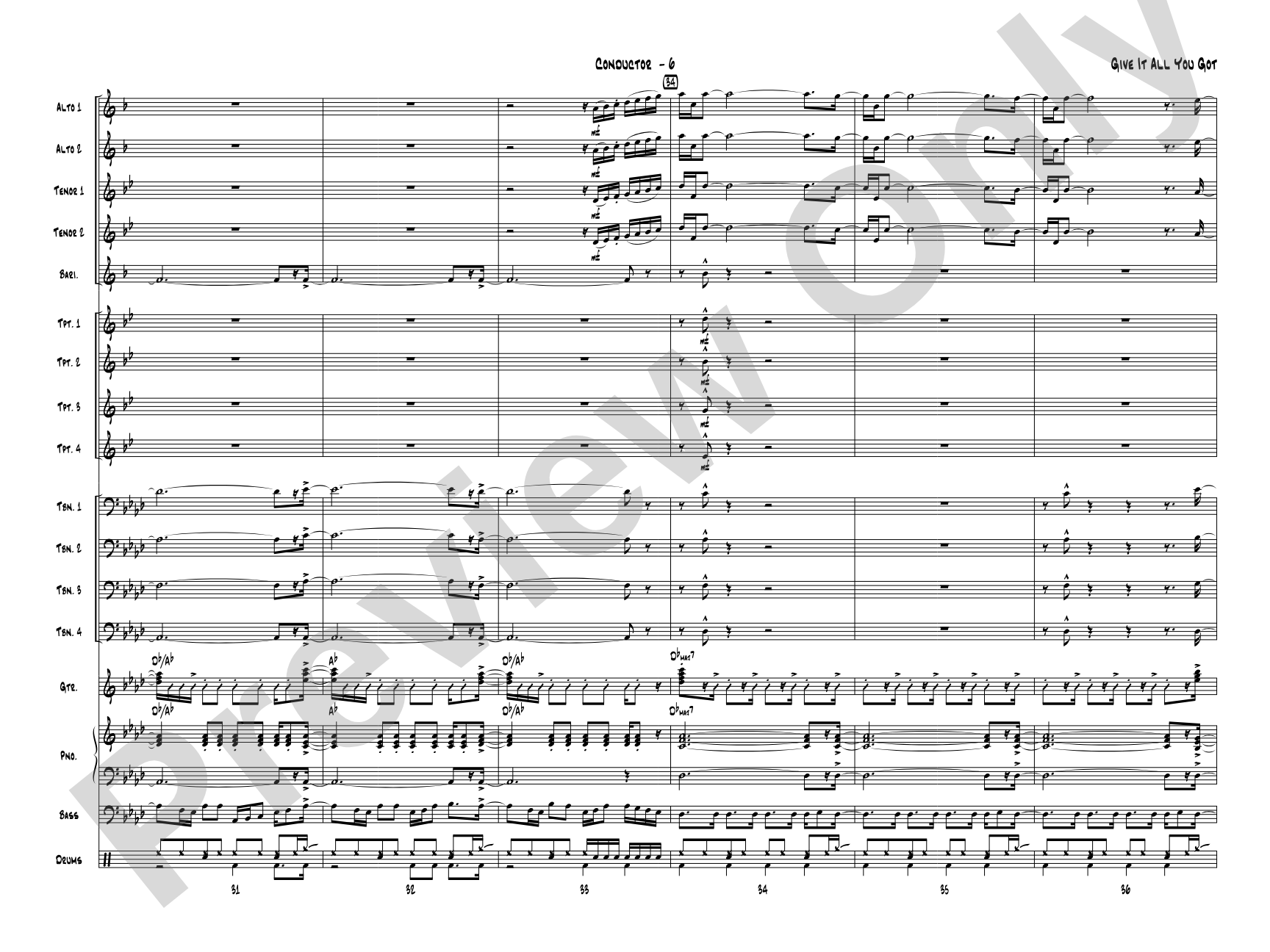Give It All You Got: Jazz Ensemble Conductor Score & Parts